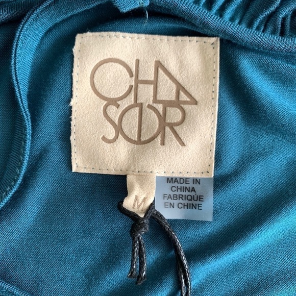 Chaser Teal Ruffle Open Shoulder Mini Dress M - Picture 9 of 11